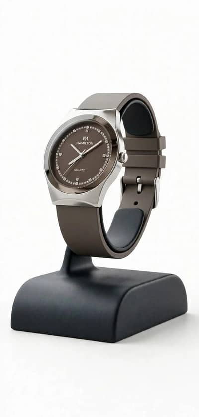men's stylish brown strap daily wear quartz watch_adjustable