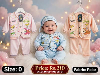newborn baby winter suit 6 pcs set polar fabric size 0 wholesale RS210