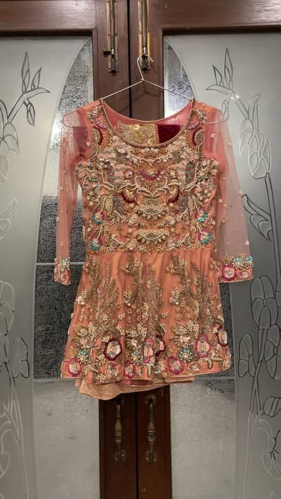 3 PC heavy embroidery shirt with lehnga 10/10 condition