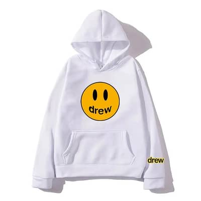 Drew Smile Hoodie white - Winter Fleece - Unisex