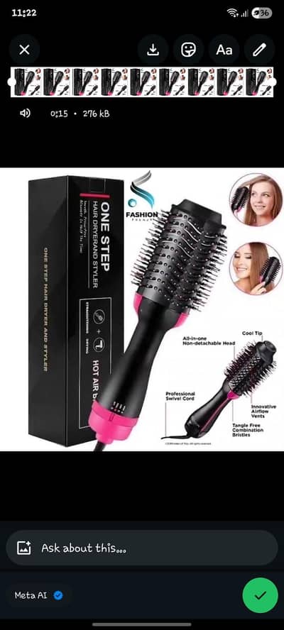 One Step Hair Dryer and Styler - 2 in 1 Hot Air Brush