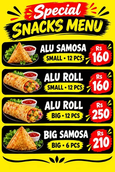 frozen small and big samosa available