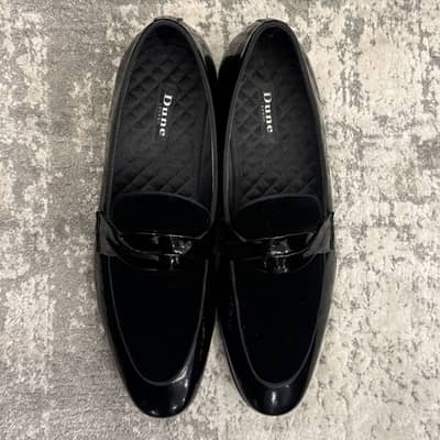 Dune London Patent Leather & Velvet Slip-on Loafer (Like New Shoes)