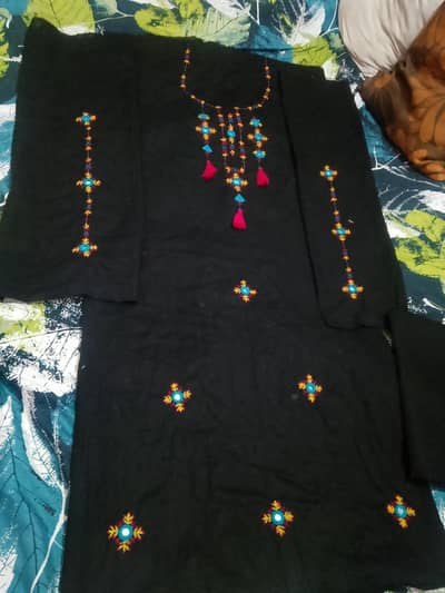 black dress handmade embroidery