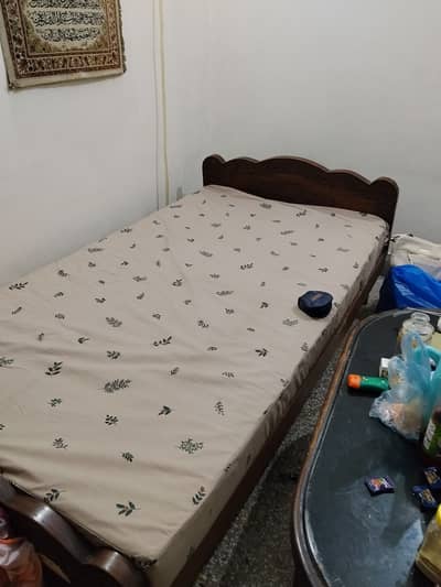 Solid wood single bed for urgent sale