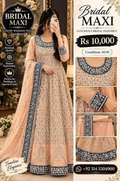 Luxury Bridal Maxi-Urgently for sale. 0314-5304900