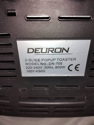 Deuron toster 2 slice without box urgent sell
