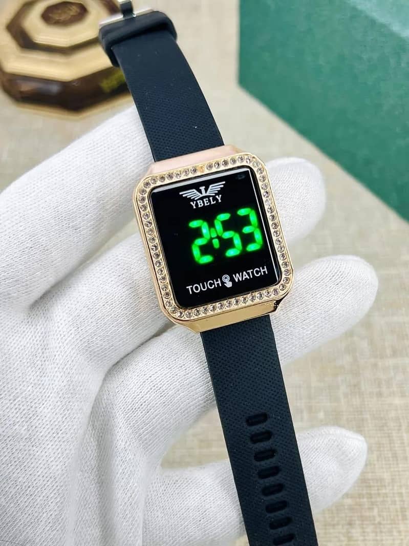 YBELY Touch Watch White - Girls LED Digital Stone Dial - Fashion Watch ...