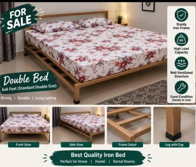 Iron Bed/Double Bed/Premium Design/Contact 03280856534
