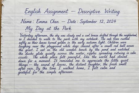 neat English handwriting work in orangi town