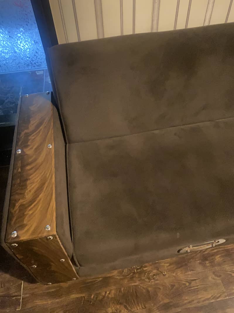 Style Grey Suede Sleeper Sofa 1