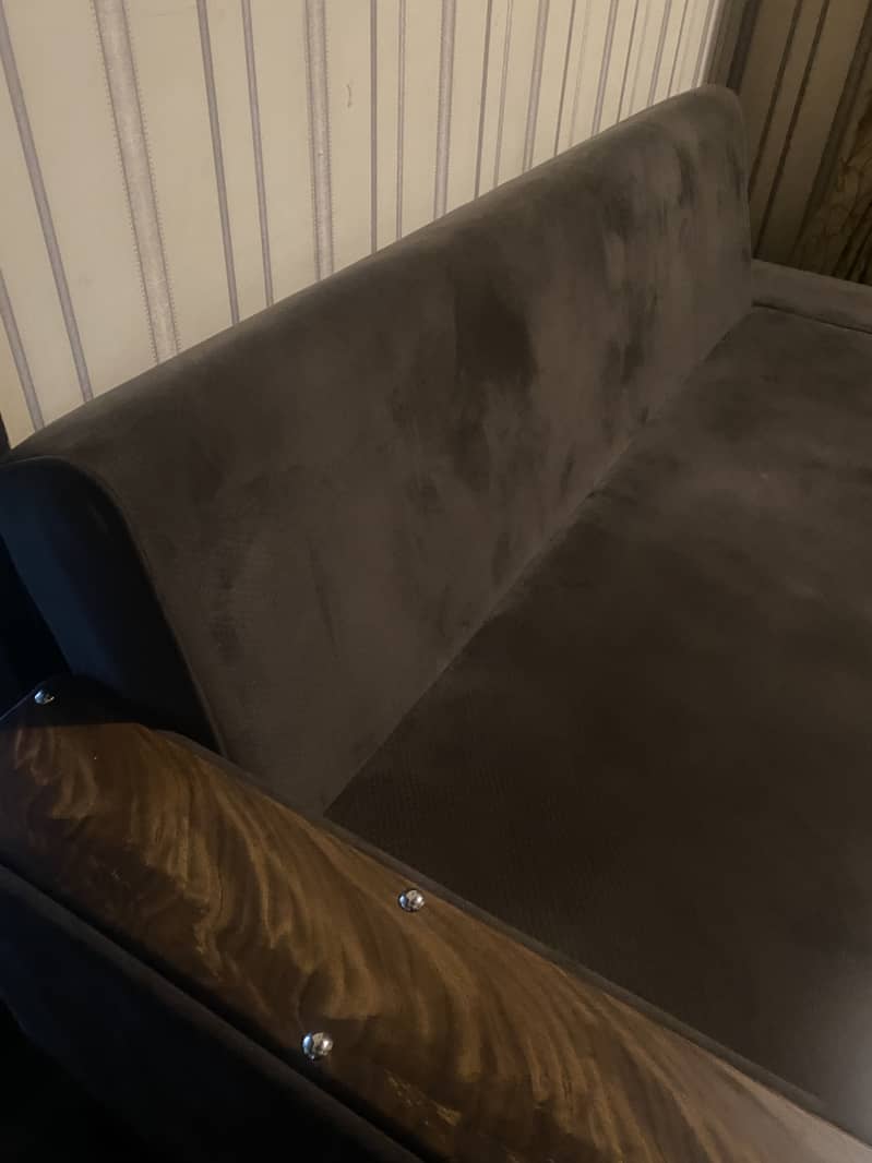 Style Grey Suede Sleeper Sofa 4