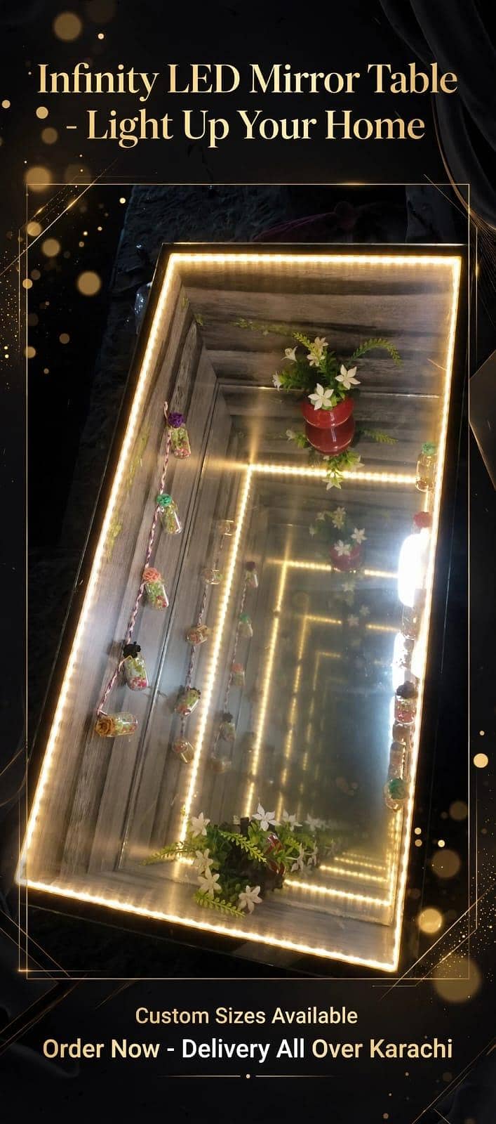 3D Infinity LED Mirror Table 1