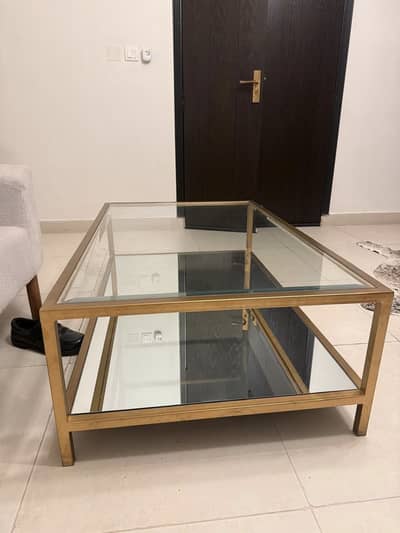 Golden Metal Table with Mirror