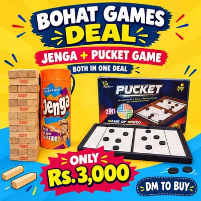Original Jenga and pucket game
