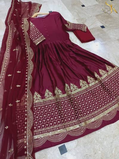 3 piece Maxi embroidery border & sleeves