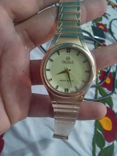 Swiszone Men's Golden Watch'Stainlees Stell SZ9048A