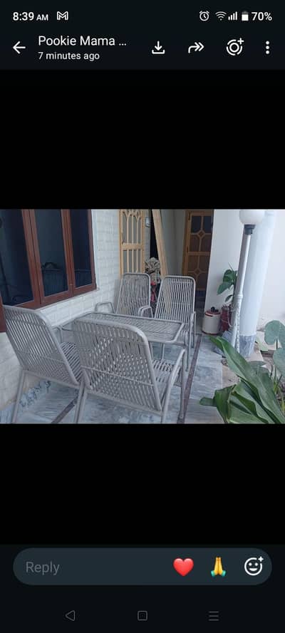 pure iron table and 4 iron chairs