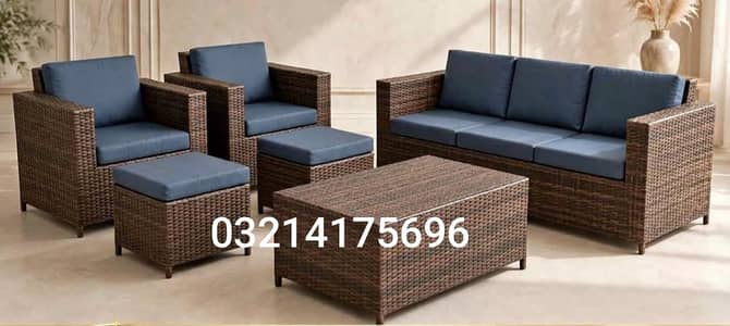 OUTDOOR GARDEN RATTAN UPVC FURNITURE SOFA SET CHAIRS TABLE UMBRELLA