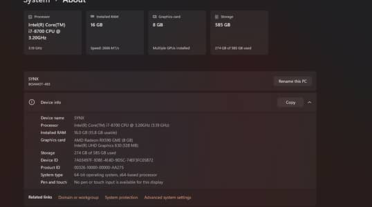 1.  	• Core i7 Gaming PC Tower - 8GB Graphics Card / 16GB RAM - 4 Mont