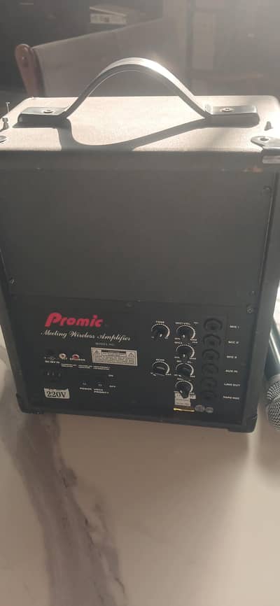 Portable speaker with wireless mic
