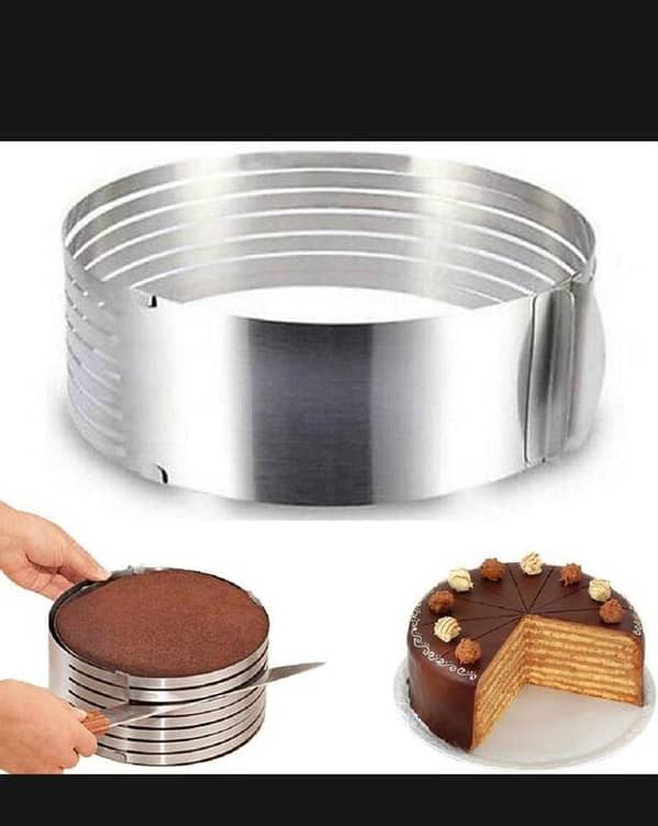 T  ADJUSTABLE STAINLESS STEEL ROUND SLICES OF CAKE MOULD