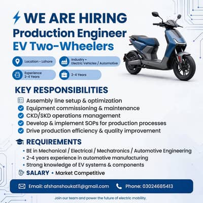 Production Engineer – EV Two-Wheelers