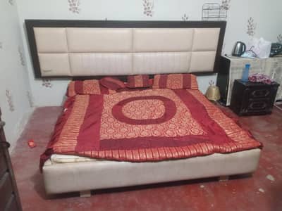 king size double bad with side table without matters