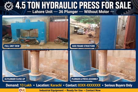 Hydraulic Press 36 Plunger Unit Lahore 4.5 Ton - Orangi Town