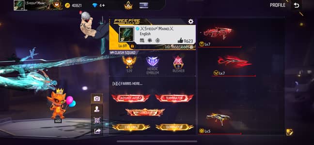 FOR SALE CONTACT ME ON WHATSAPP  GARENA FF KI ID H