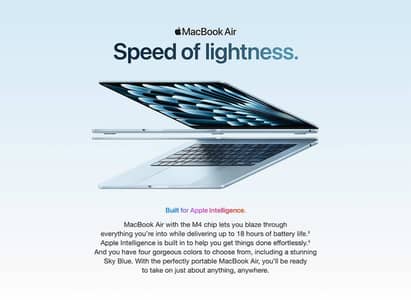 Apple MacBook Air 13 M4 Chip 10 Core CPU 10 Core GPU 16GB Ram 5