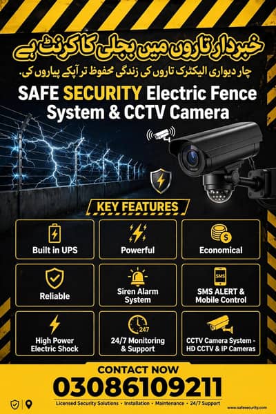 security solution. electric fance and cctv camera