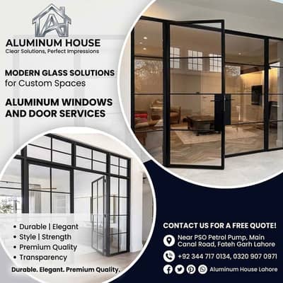 Glass Installation & Replacement, Aluminium Frame Work ,Windows & Door