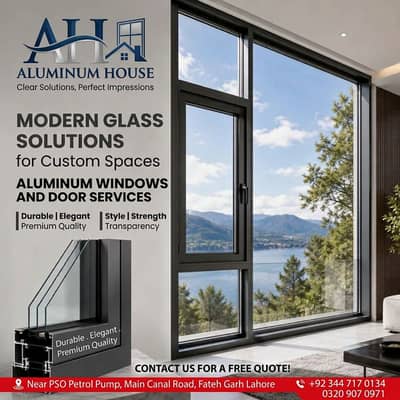 Aluminium Frame Work , Office & Shop Glass Partitions , Stairs Railing