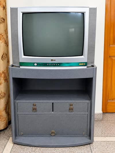 LG CRT TV with Stand/Cabinet – Good Condition