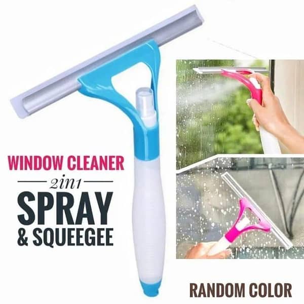 T  2 in 1 Spray Bottle With Scraper Wiper Glass Cleaner ( Pack Of 2 )