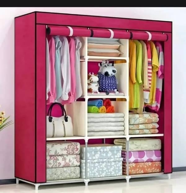 T  3 Layer Storage Wardrobe Model 88130 Shelf Rack Fancy And Foldable hanging