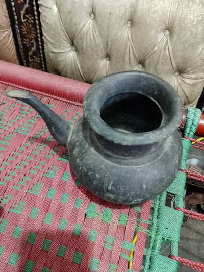 128 Years Old Antique Brass Spouted Vessel (1898 Ludhiana)