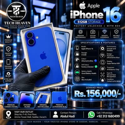 iPhone 16 512 GB Factory Unlocked With Box Apple iPhone 16 Non PTA