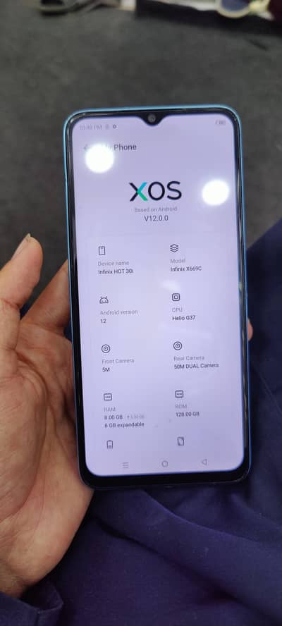 Infinix Hot 30i 8+8+128gb PTA approve all janven only touch glas chang