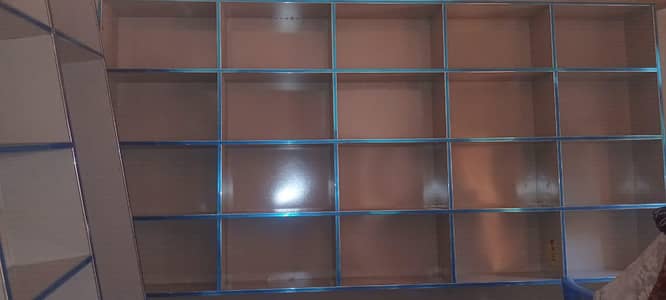 wooden wall rack and storage almari