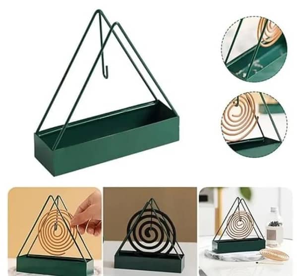 T  Iron Insect Mosquito Coil Stand Anti-Scald Triangle Holder Home Decoration Retro Innovative Incense Burner Anti-Mosquito Metal Rack Hook for Home Office Bedroom Insecticide Refill Coil Stand Sleek Design Aromatherapy Burner