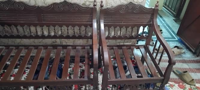 wooden sofa