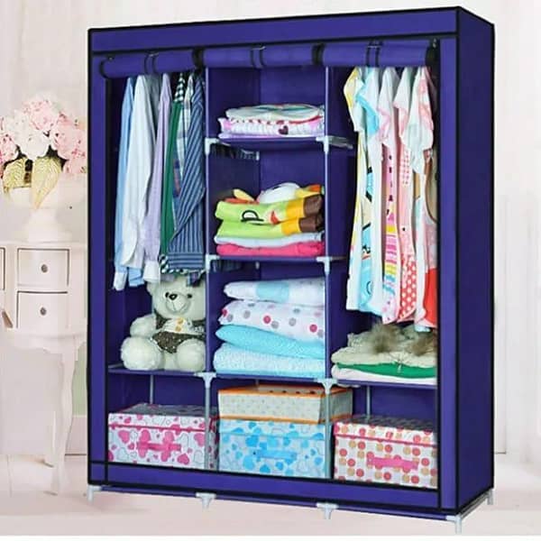 T  3 Door 88130 Fancy & Portable Foldable Closet Wardrobe Storage Organizer with Shelves Foe Multi Purpose