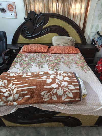 bed with two side tables