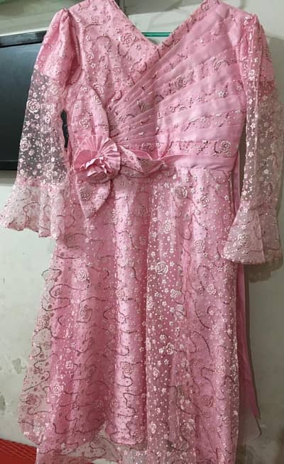 barbie pink frock with dupatta