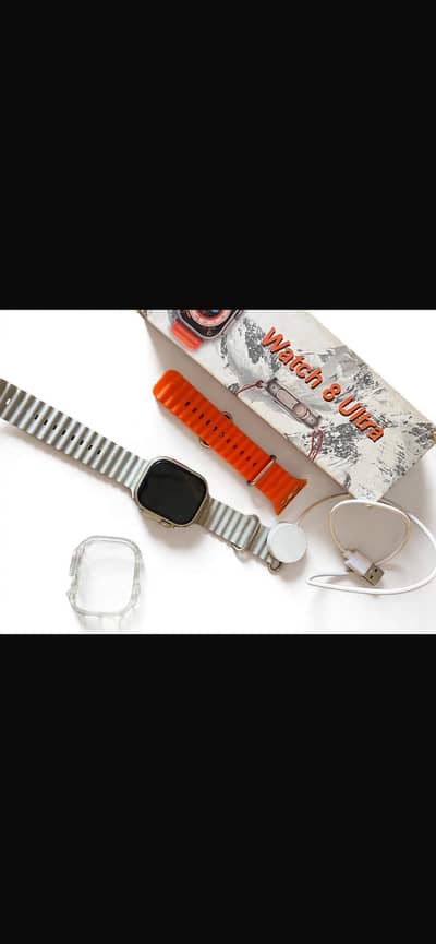 Watch 8 Ultra Used - With Extra Strap Cover Charger Box