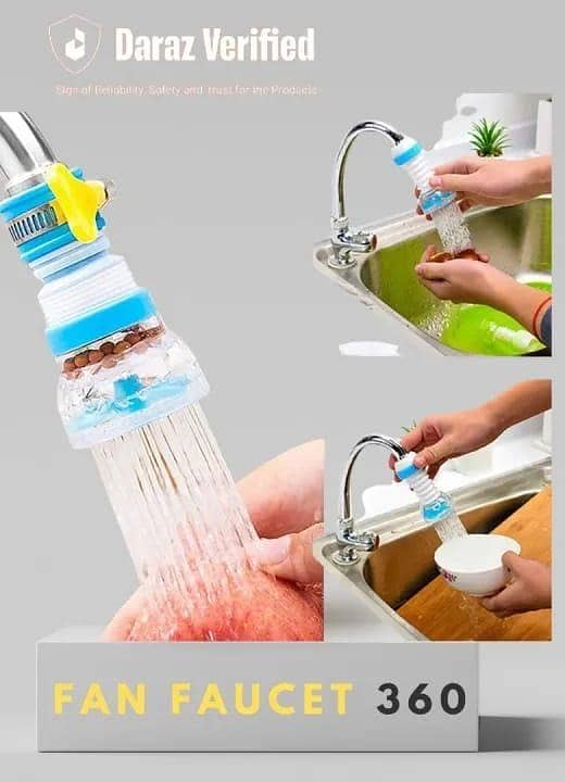 T  Fan Faucet Tap with Adjustable Water Filter | Flexible Kitchen Shower Head | Original Water-Saving Tap Adapter | Moveable Faucet with Silicone Head | Essential Kitchen Organizer Accessories | Efficient Water Spray Outlet for Every Kitchen | Tap Shower