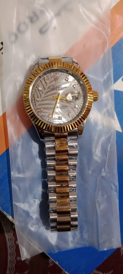 Two Tone Gold Silver Men’s Watch – White Dial