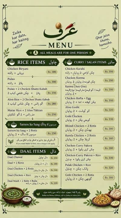 "Bahar ka khana choro, عرفِ ذائقہ se rishta joro. "
